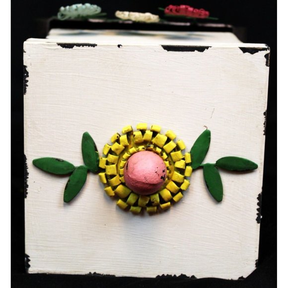 Southern Living Home Secret Garden Box Wooden Metal Distressed Farmhouse Flowers - Picture 7 of 11